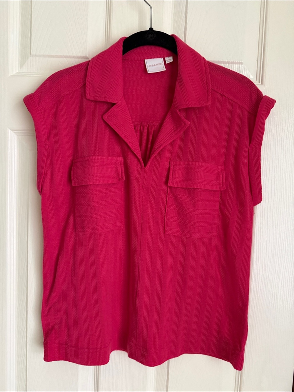 Zac & Rachel Knit Polo Top - Hot Pink